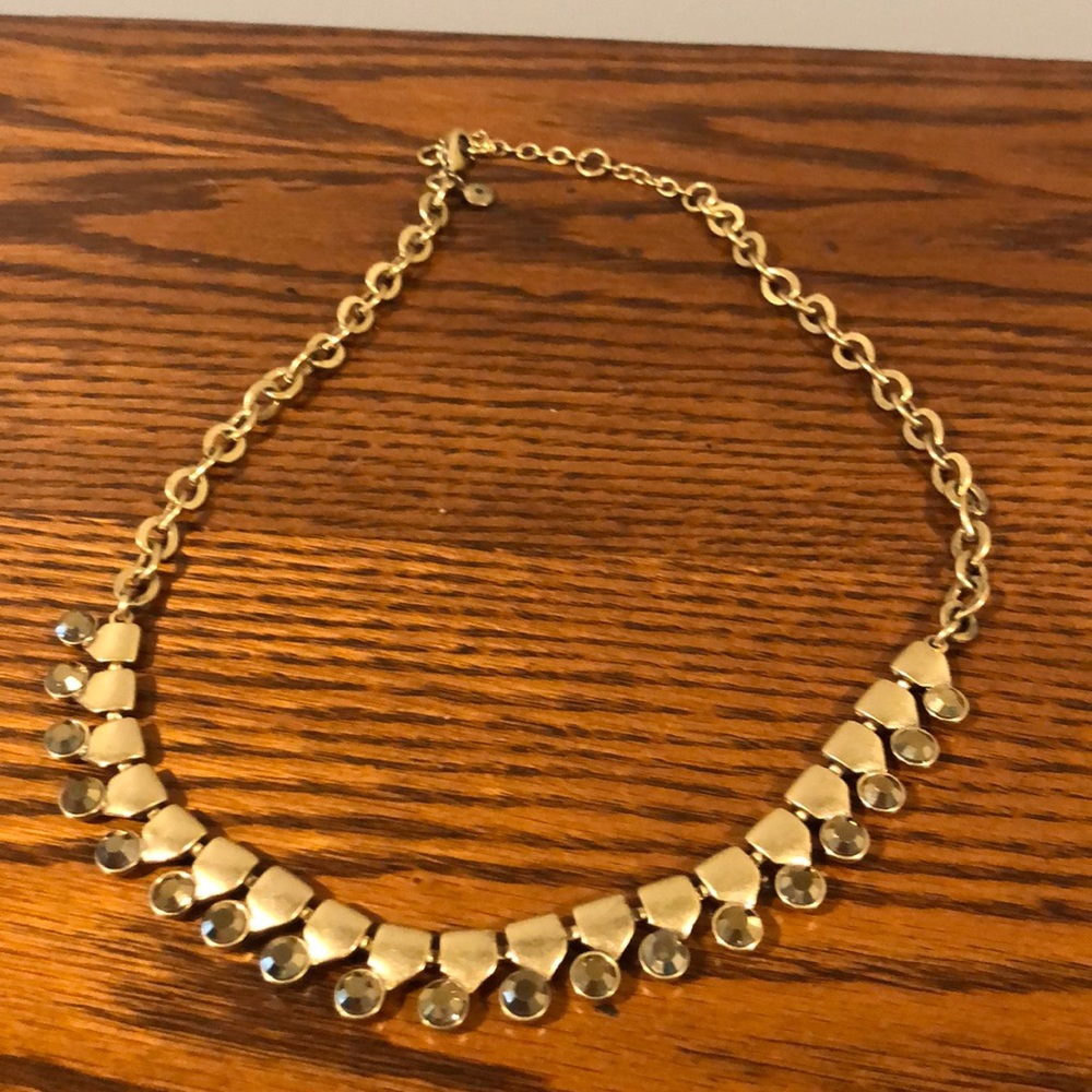 J Crew gold gem necklace